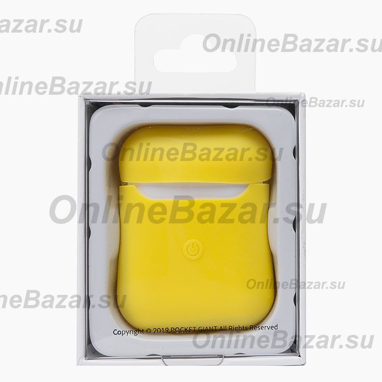 Чехол для кейса наушников Apple AirPods 2 силиконовый Soft Touch <желтый> ― OnlineBazar.su
