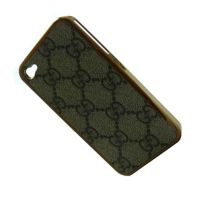 Чехол для Apple iPhone 4 пластиковый с кож.вставками GUCCi <серый> ― OnlineBazar.su