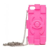 Чехол для Apple iPhone 4s задняя крышка силикон с цепочкой Chanel <пурпурный> ― OnlineBazar.su