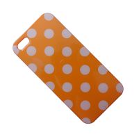 Чехол для Apple iPhone 5s силиконовый серия горошек <оранжево-белый> ― OnlineBazar.su