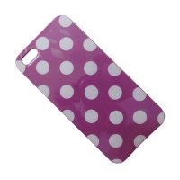 Чехол для Apple iPhone SE силиконовый серия горошек <фиолетово-белый> ― OnlineBazar.su