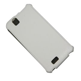 Чехол для Fly IQ4512 (Quad EVO Chic 4) флип кожзам №1 <белый>