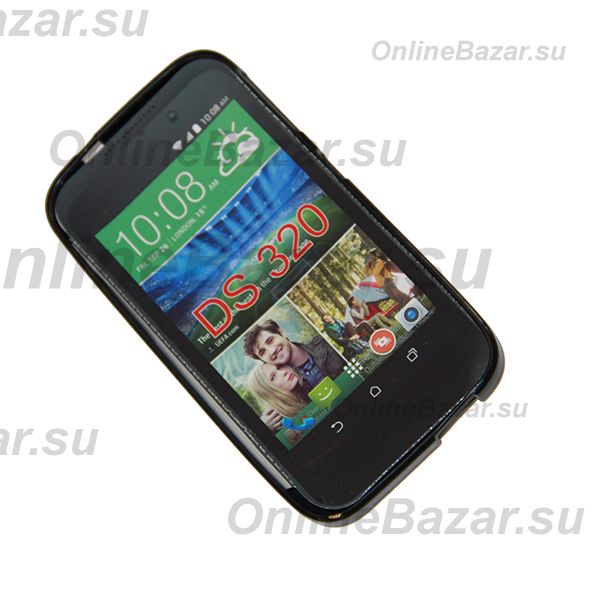 Чехол для HTC Desire 320 силиконовый матовый <черный> ― OnlineBazar.su