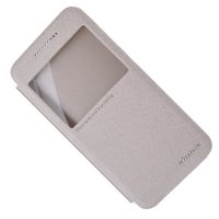 Чехол для HTC One (A9) флип боковой пластик-кожзам с окошком Nillkin Sparkle <золотой> ― OnlineBazar.su