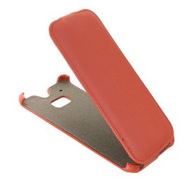 Чехол для HTC One (M8) флип кожзам №1 <оранжевый>