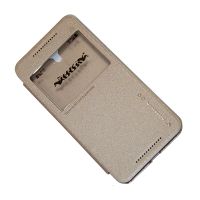 Чехол для HTC One E9 Plus флип боковой пластик-кожзам с окошком Nillkin Sparkle <золотой> ― OnlineBazar.su