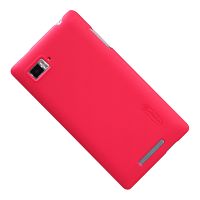 Чехол для Lenovo K910 (Vibe Z) задняя крышка пластик ребристый Nillkin <красный> ― OnlineBazar.su