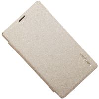 Чехол для Microsoft 435 Lumia Dual Sim флип боковой пластик-кожзам Nillkin Sparkle <золотой> ― OnlineBazar.su