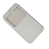 Чехол для Samsung SM-J700DS (Galaxy J7) флип боковой пластик-кожзам с окошком Nillkin Sparkle <белый> ― OnlineBazar.su