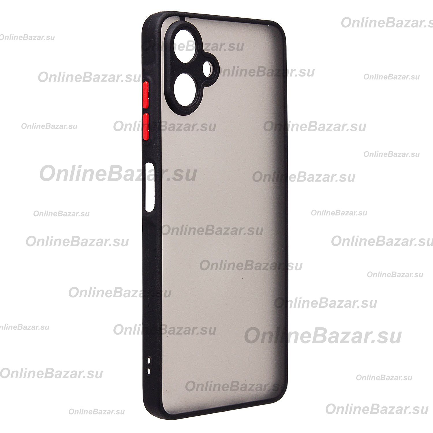 Чехол для Samsung SM-A065F (Galaxy A06) пластиковый с окантовкой <черный> ― OnlineBazar.su