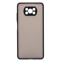 Чехол для Xiaomi Poco X3 NFC пластиковый с окантовкой <черный> ― OnlineBazar.su