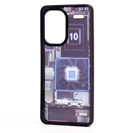 Чехол для Xiaomi Redmi Note 13 Pro+ пластиковый (рис. 088) <фиолетовый>