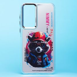 Чехол для Samsung SM-A556E (Galaxy A55 5G) силиконовый (рис. 092/енот) <серый>