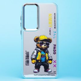 Чехол для Samsung SM-A556E (Galaxy A55 5G) силиконовый (рис. 092/мишка) <серый>