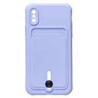 Чехол для Apple iPhone Xs силиконовый с картхолдером №4 <светло-фиолетовый> ― OnlineBazar.su