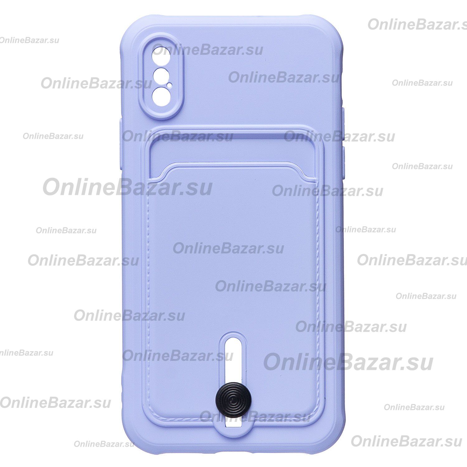 Чехол для Apple iPhone Xs силиконовый с картхолдером №4 <светло-фиолетовый> ― OnlineBazar.su