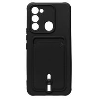 Чехол для Tecno Spark Go 2022 (KG5m) силиконовый с картхолдером №4 <черный> ― OnlineBazar.su