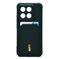 Чехол для Xiaomi 14 силиконовый с картхолдером №4 <темно-зеленый> ― OnlineBazar.su