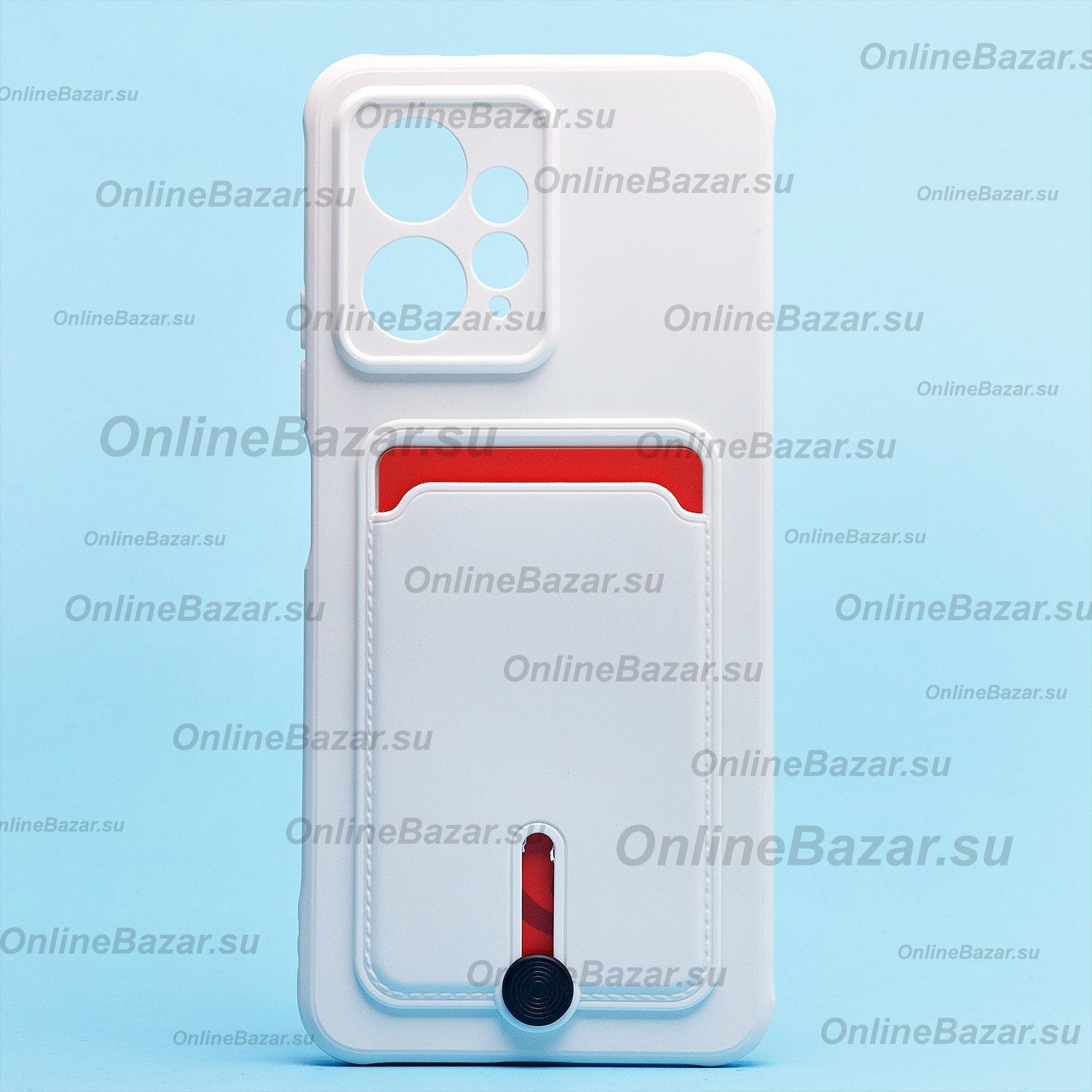 Чехол для Xiaomi 23021RAA2Y силиконовый с картхолдером №4 <белый> ― OnlineBazar.su