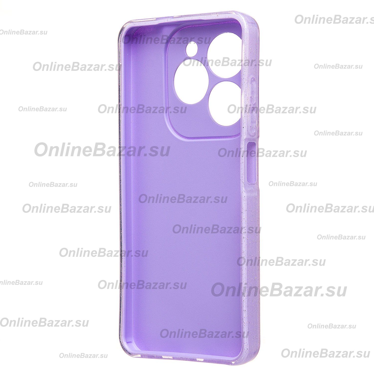 Чехол для Infinix Hot 40i (X6528B) силиконовый с блестками №3 <светло-фиолетовый> ― OnlineBazar.su