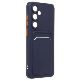 Чехол для Samsung SM-S721B (Galaxy S24 FE) силиконовый с картхолдером №9 <темно-синий>