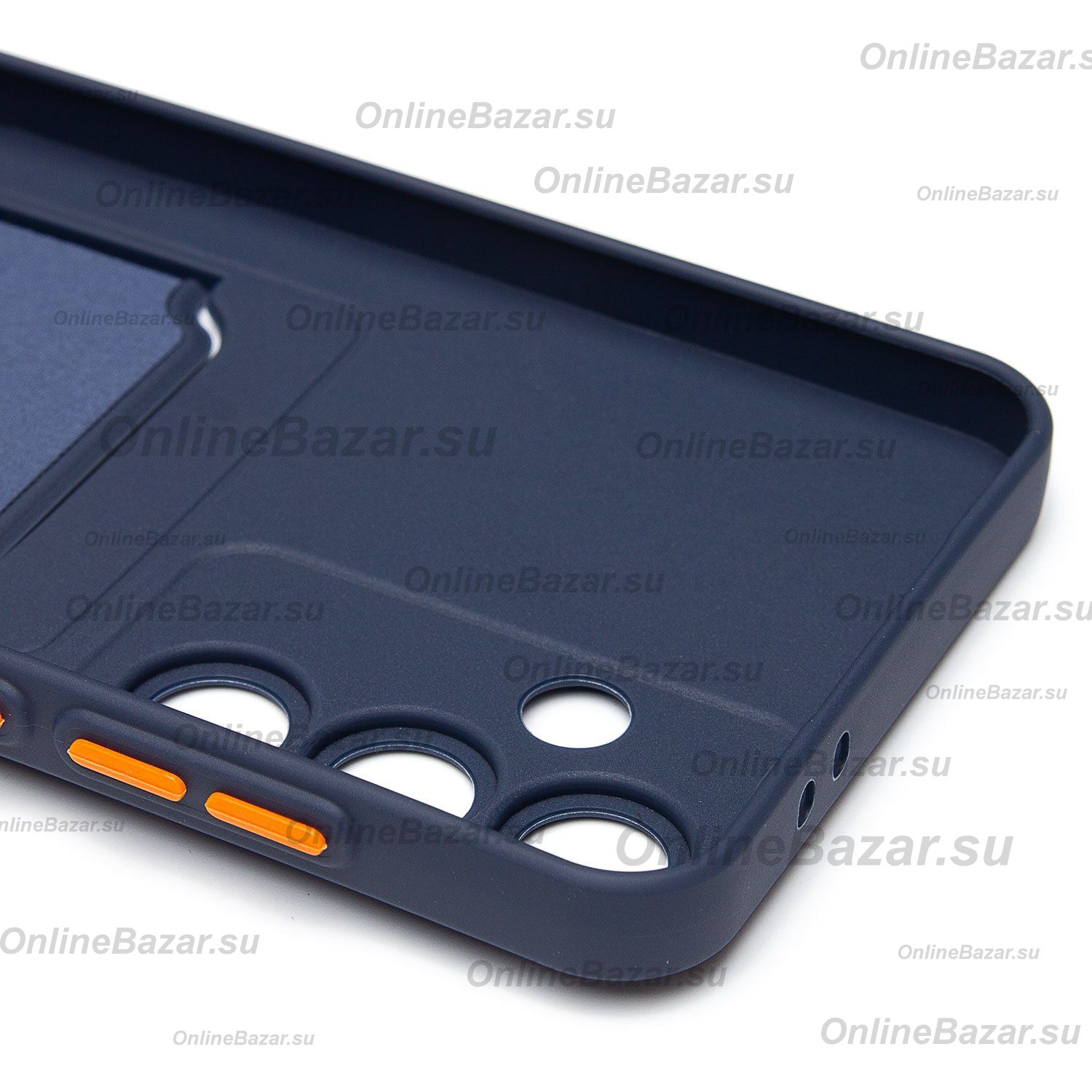Чехол для Samsung SM-S721B (Galaxy S24 FE) силиконовый с картхолдером №9 <темно-синий> ― OnlineBazar.su