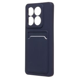 Чехол для Xiaomi 14T силиконовый с картхолдером №9 <темно-синий>