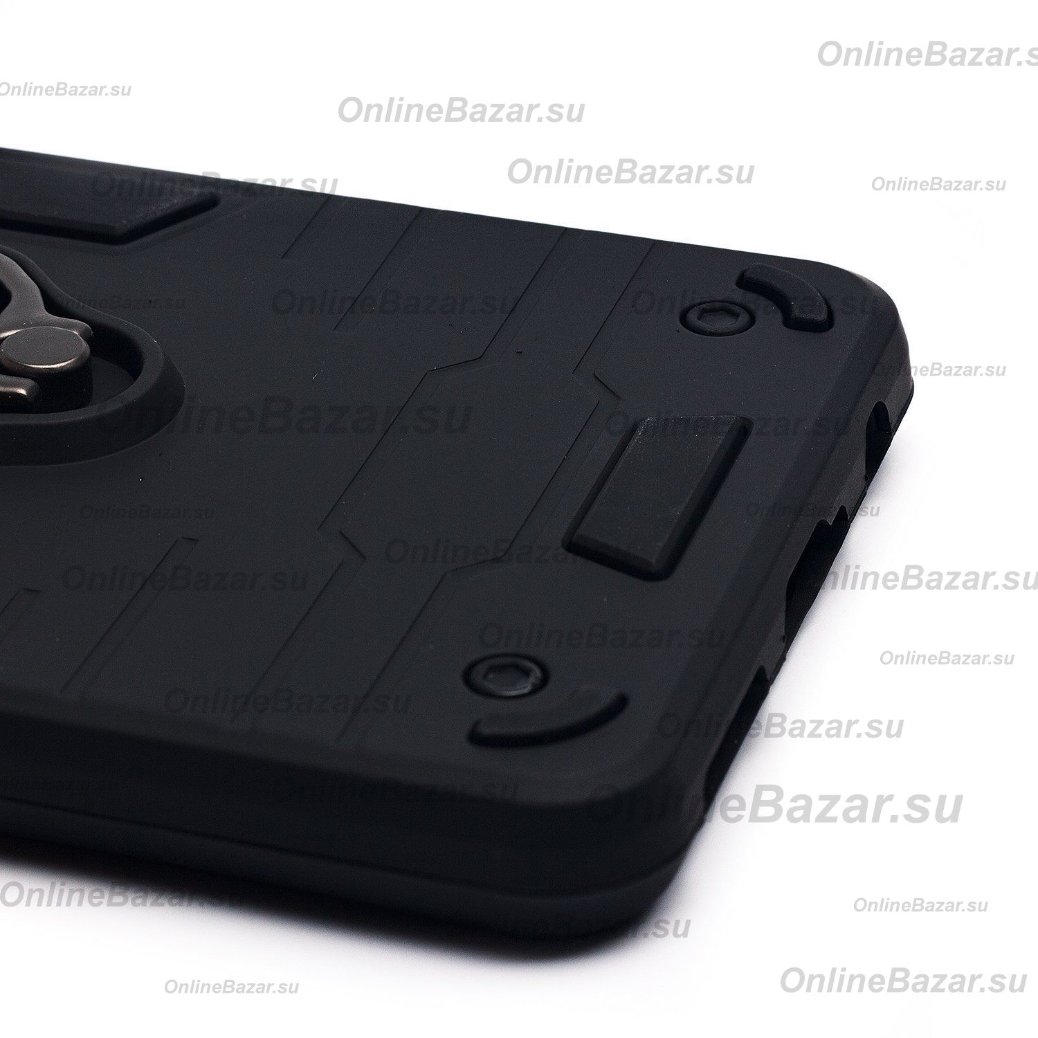 Чехол для Tecno Spark 20 Pro (KJ6) силиконовый противоударный с кольцом <черный> ― OnlineBazar.su