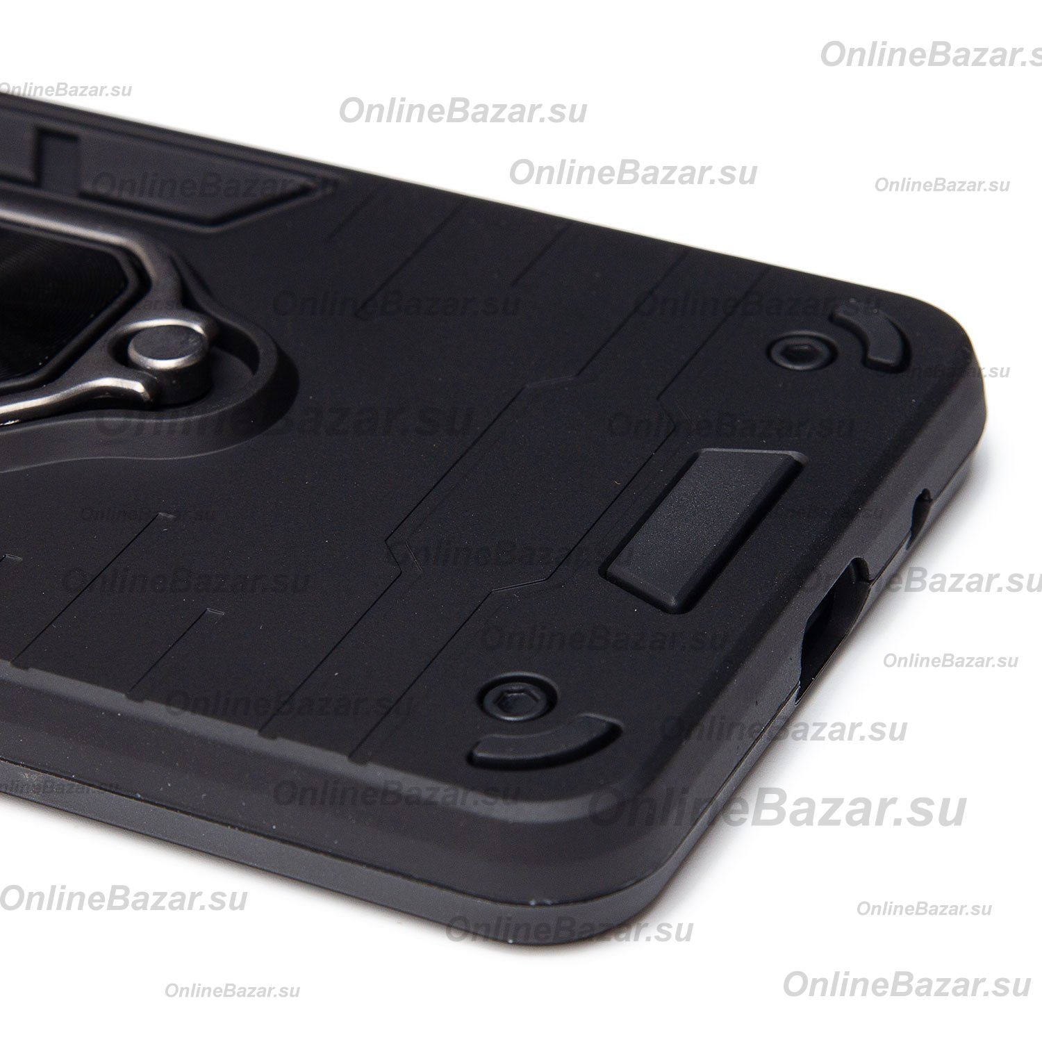 Чехол для Xiaomi Redmi A3 силиконовый противоударный с кольцом <черный> ― OnlineBazar.su