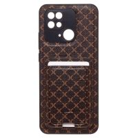 Чехол для Xiaomi Redmi 10C силиконовый с картхолдером №8 <коричневый> ― OnlineBazar.su