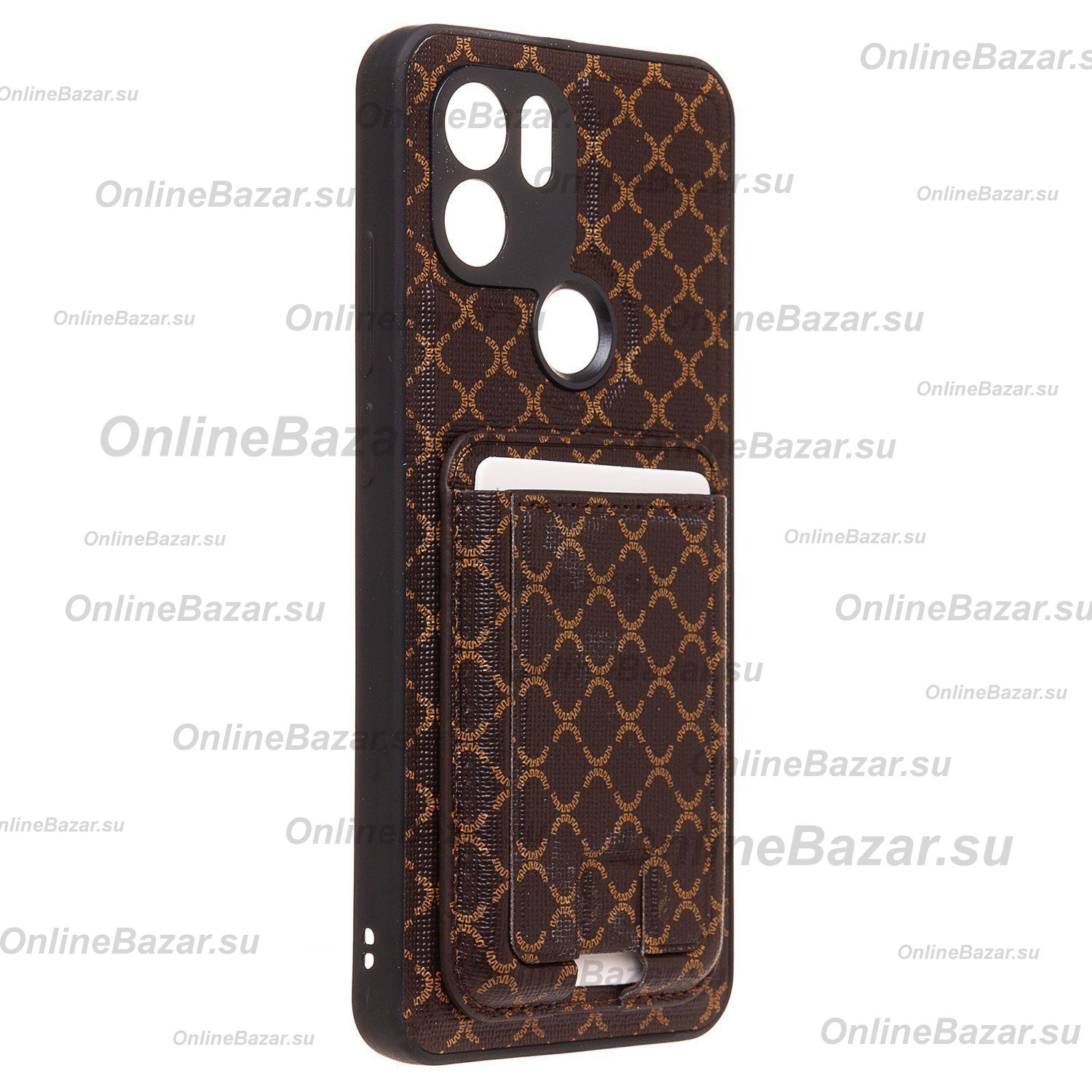 Чехол для Redmi A1 силиконовый с картхолдером №8 <коричневый> ― OnlineBazar.su