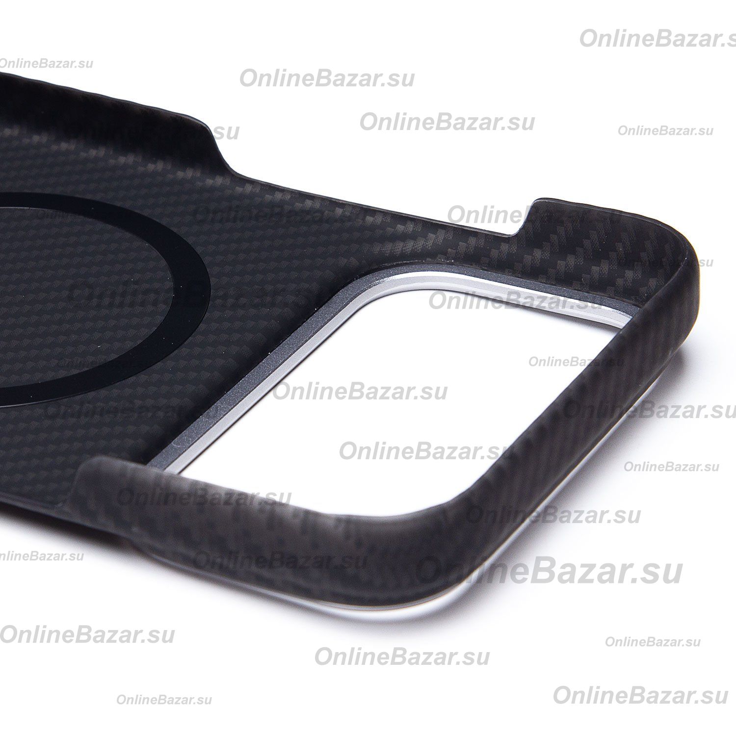 Чехол для Apple iPhone 17 Pro Max силиконовый Carbon MagSafe <черный> ― OnlineBazar.su
