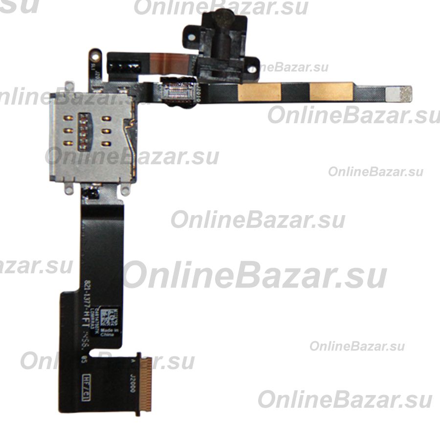 Шлейф для Apple iPad 2 Wi-Fi+3G на разъем гарнитуры в сборе с держателем sim-карты ― OnlineBazar.su