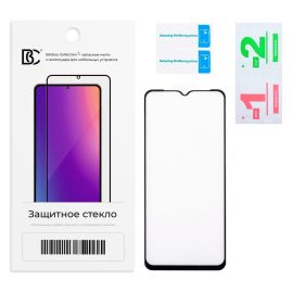 Защитное стекло для Tecno Spark Go 2022 (KG5m) (2.5D/закаленное, полная наклейка) <черный> в блистере