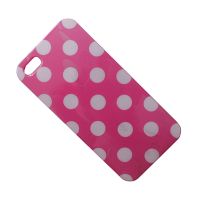 Чехол для Apple iPhone 5s силиконовый серия горошек <малиново-белый> ― OnlineBazar.su