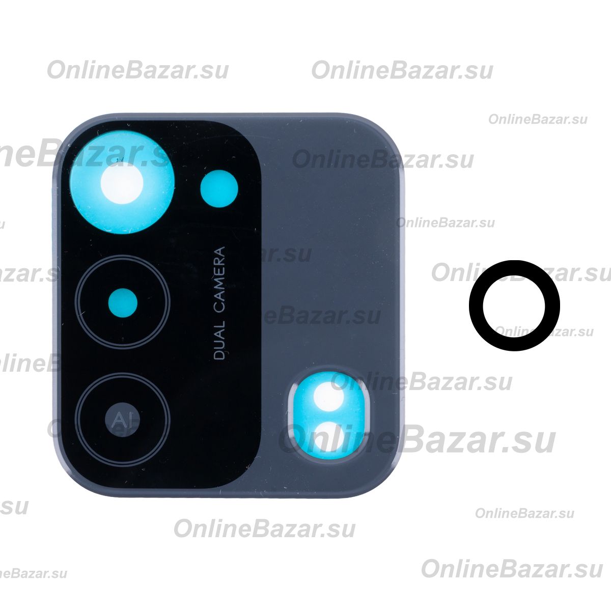 Стекло камеры для Tecno Spark 8C (KG5n) (комплект 2 шт.) <черный> ― OnlineBazar.su